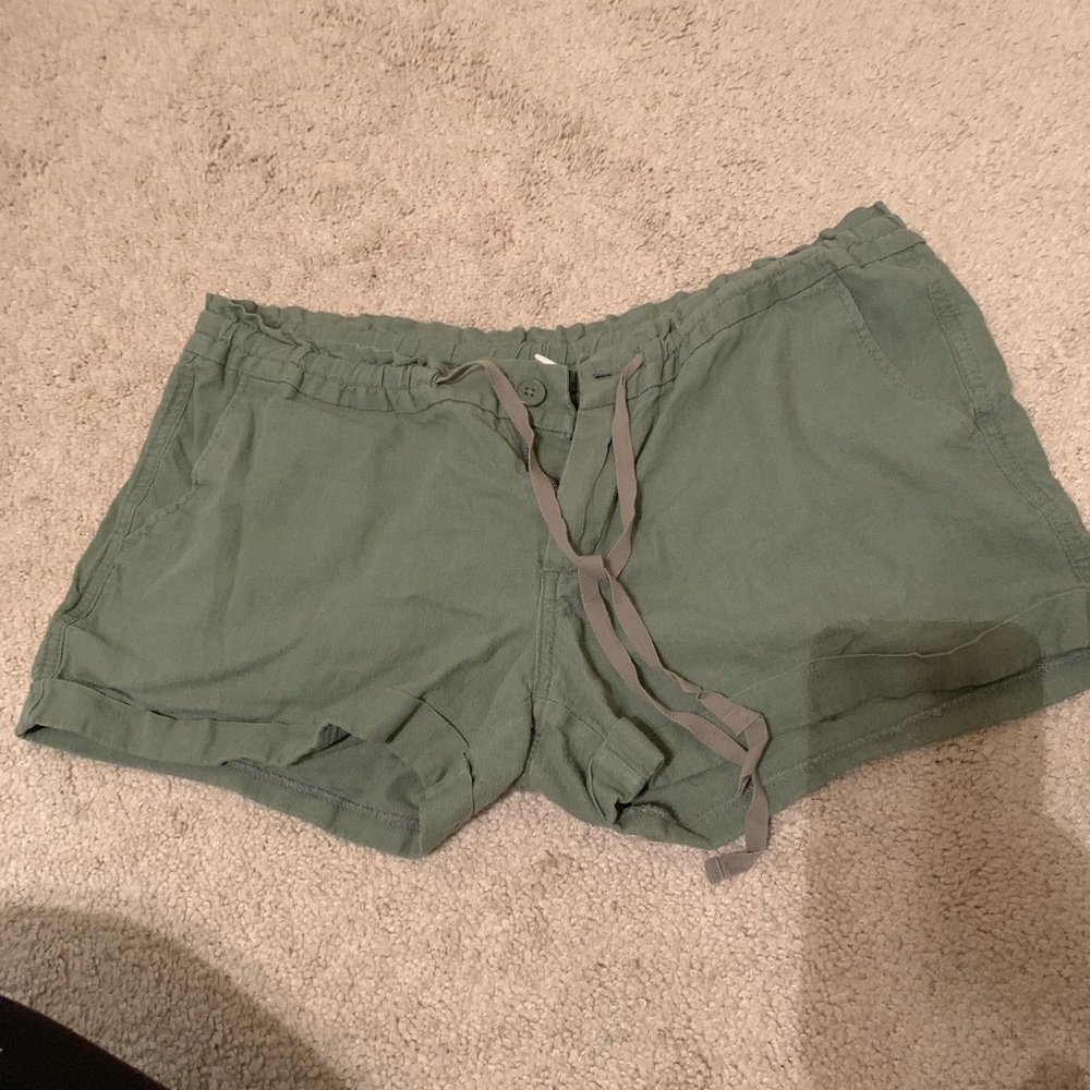 Green fabric shorts